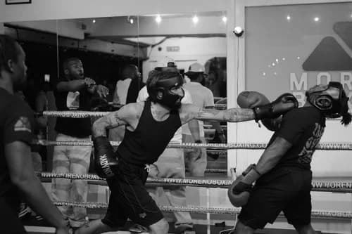 Fight Camp boxer entering the ring at Moreno Boxing